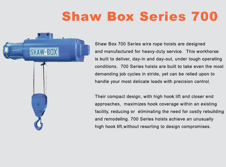 Electric Hoists Wire Rope - Shaw 700