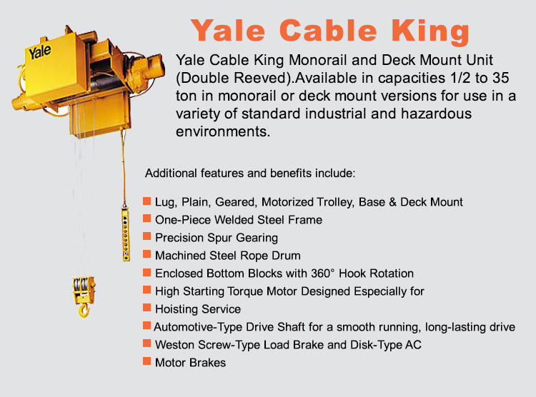 Electric Hoists Wire Rope - Yale Cable King